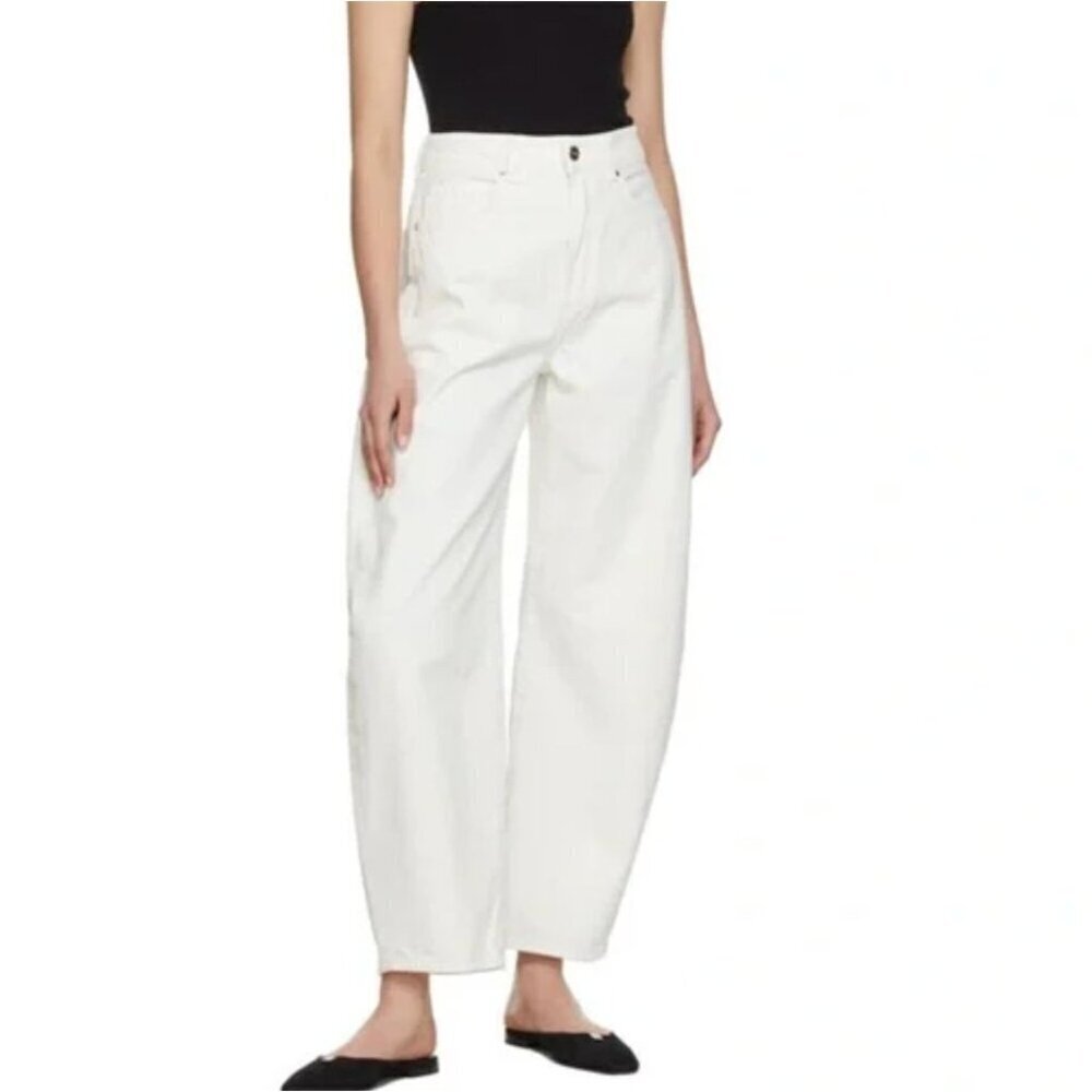 GOLDSIGN The Bell High-rise Wide-leg Jeans In White Size 27